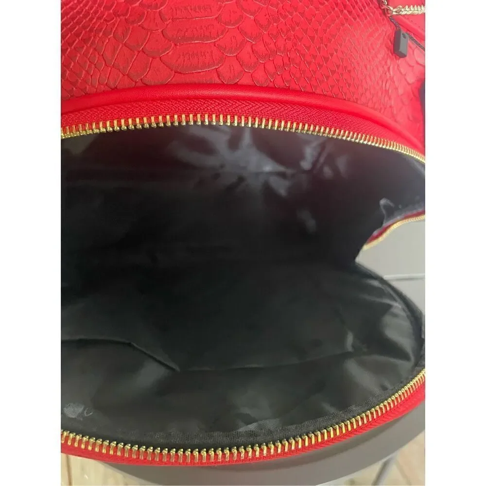 NWT Tote & Carry Red Faux Snake Skin Bag